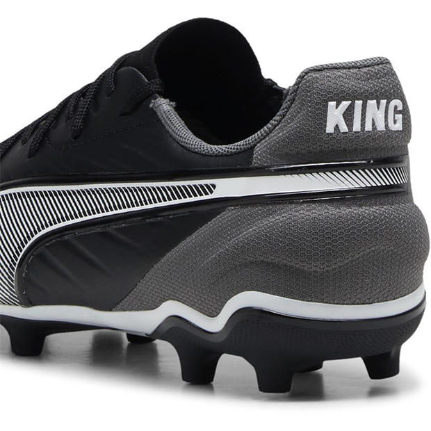 Blk-Wh-CDGray - Puma - Puma King Match Fg/Ag Jr Firm Ground Football Boots Unisex Kids