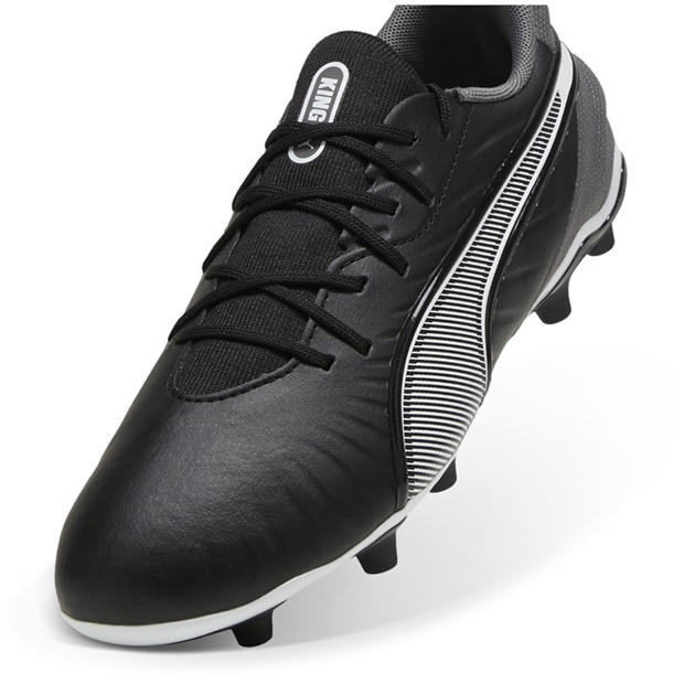 Blk-Wh-CDGray - Puma - Puma King Match Fg/Ag Jr Firm Ground Football Boots Unisex Kids