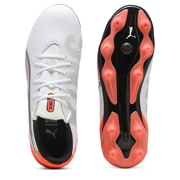 WhGlRed BlkSil - Puma - Unisex Kids' King Match Firm Ground Football Boots