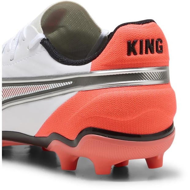 WhGlRed BlkSil - Puma - Unisex Kids' King Match Firm Ground Football Boots