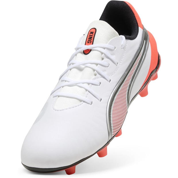 WhGlRed BlkSil - Puma - Unisex Kids' King Match Firm Ground Football Boots