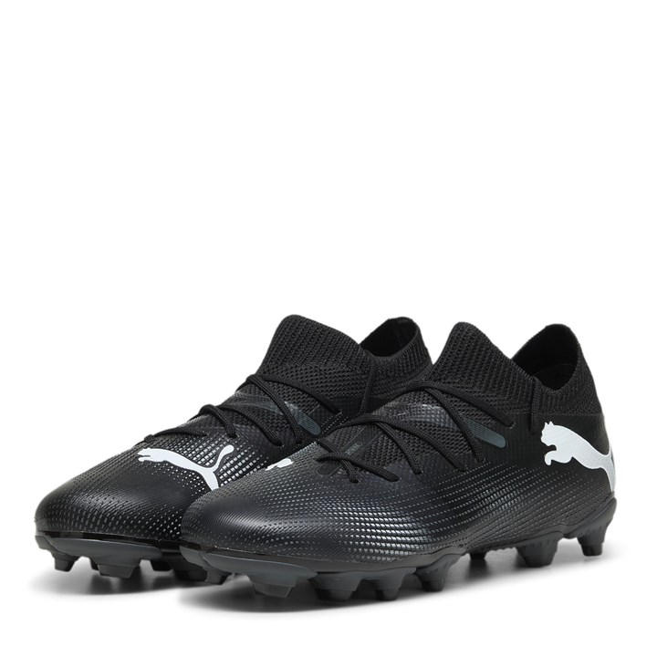 Puma Boys Black Future 7 Match Rush Junior Firm Ground Football Boots
