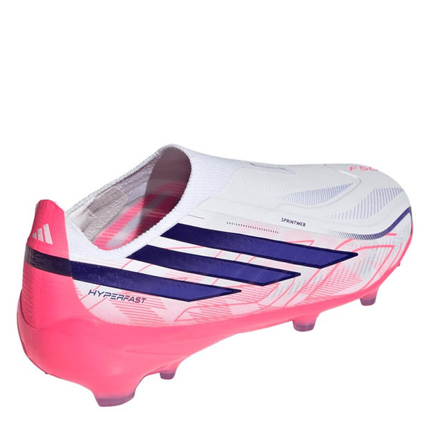 White/Coral - adidas - F50 Hyperfast Elite Laceless Firm Ground Football Boots Juniors