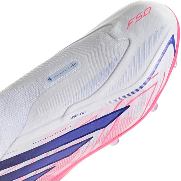 White/Coral - adidas - F50 Hyperfast Elite Laceless Firm Ground Football Boots Juniors