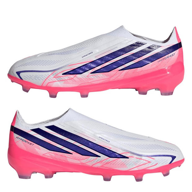 White/Coral - adidas - F50 Hyperfast Elite Laceless Firm Ground Football Boots Juniors