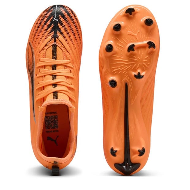 HtFr-Blk-GlwRd - Puma - Unisex Kids' Ultra 6 Match Firm Ground Football Boots
