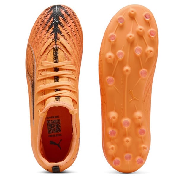 HtFr-Blk-GlwRd - Puma - Unisex Kids' Ultra 6 Match Mg Firm Ground Football Boots