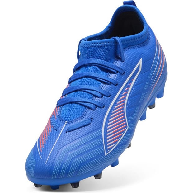 ltrBl-Wht-GlwRd - Puma - Unisex Kids' Ultra 6 Match Mg Firm Ground Football Boots