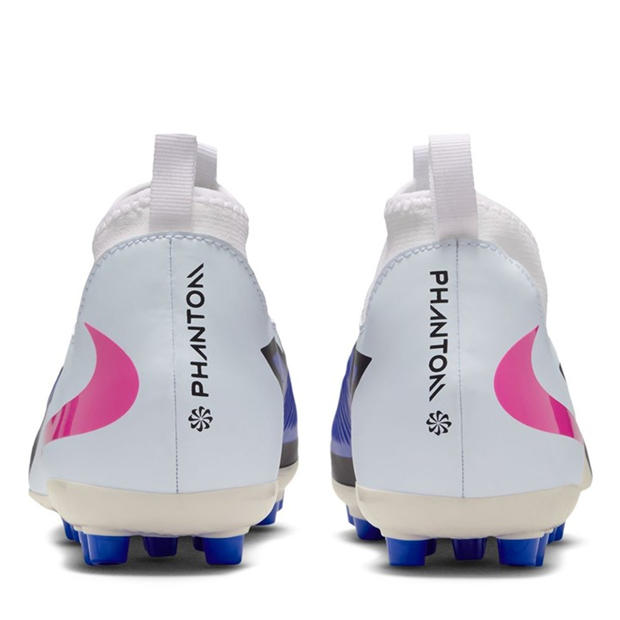 Blue/Wht/Pink - Nike - Phantom 6 Academy High Juniors Firm Ground Football Boots