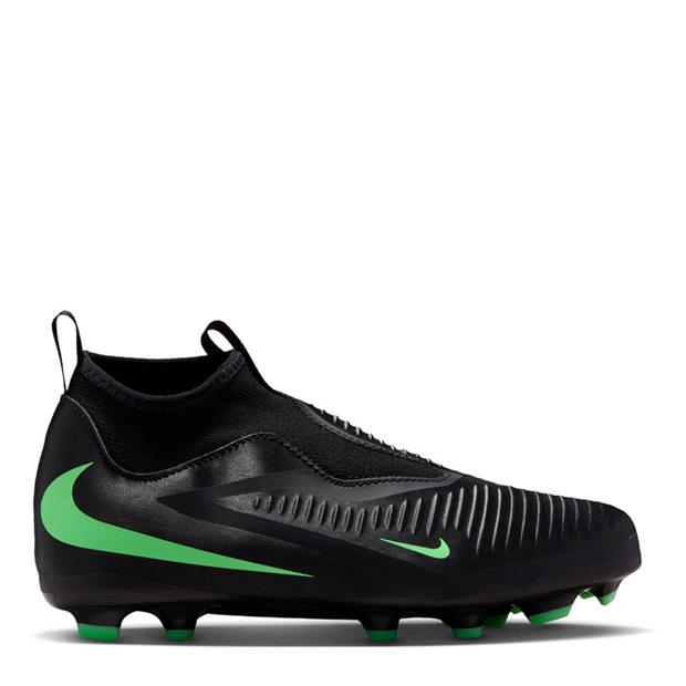 Black/Green - Nike - Phantom 6 Academy High Juniors Firm Ground Football Boots