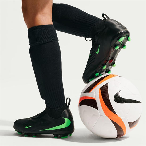 Black/Green - Nike - Phantom 6 Academy High Juniors Firm Ground Football Boots