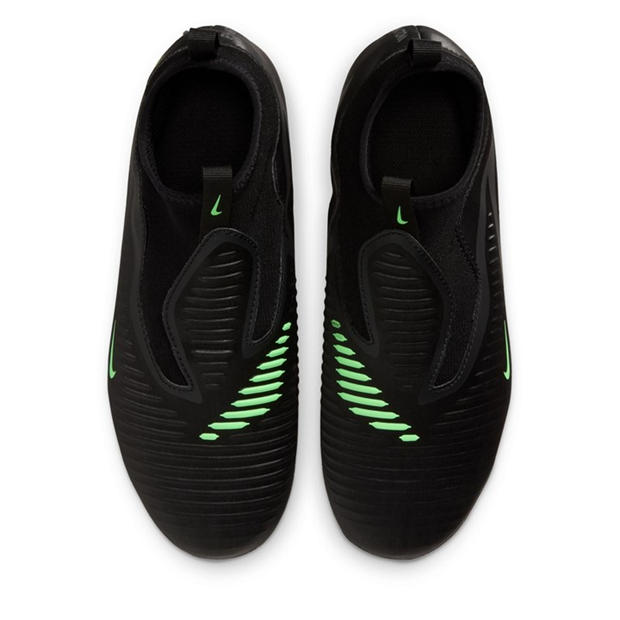 Black/Green - Nike - Phantom 6 Academy High Juniors Firm Ground Football Boots