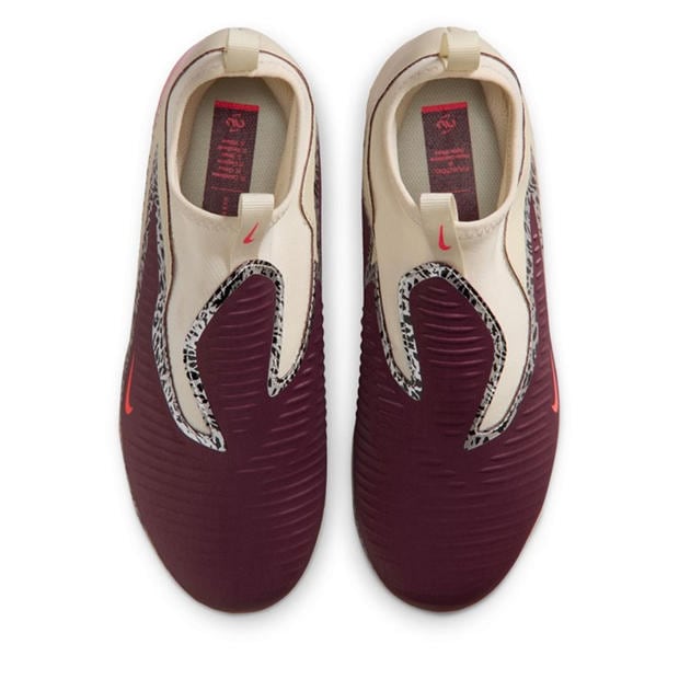 Burgundy/Print - Nike - Phantom 6 Academy High Juniors Firm Ground Football Boots