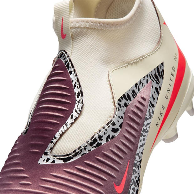 Burgundy/Print - Nike - Phantom 6 Academy High Juniors Firm Ground Football Boots