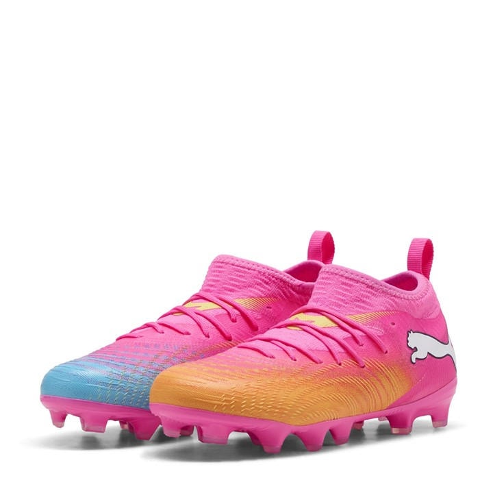Puma Boys Pink Kids Future 9 Match Firm Ground Football Boots in Size 4, Sports Direct