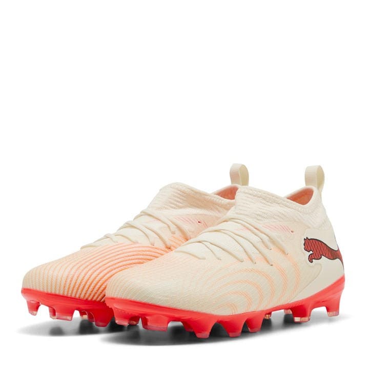 Puma Boys Cream Kids Future 9 Match Firm Ground Football Boots in Size 5.5, Sports Direct