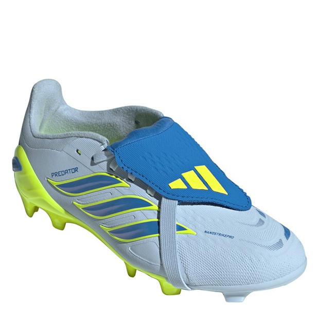 Blue/Yellow - adidas - Predator Elite Fold Over Tongue Firm Ground Football Boots Juniors