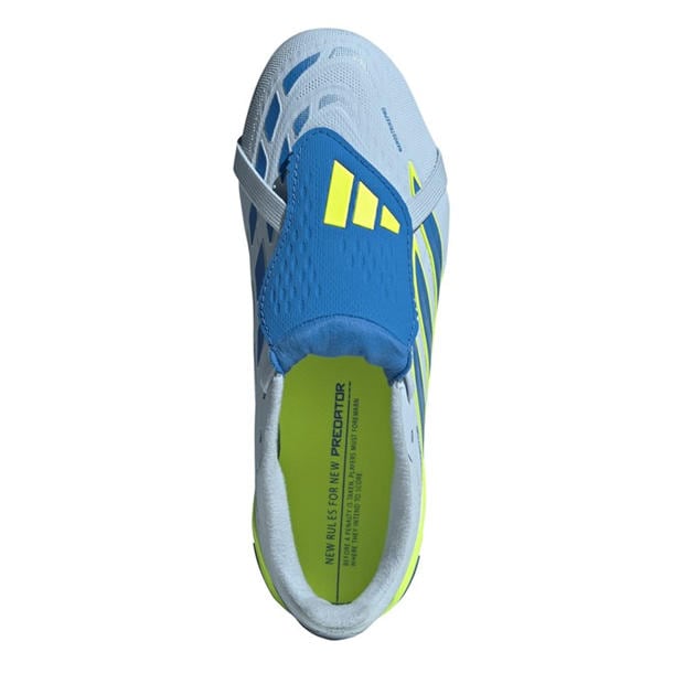 Blue/Yellow - adidas - Predator Elite Fold Over Tongue Firm Ground Football Boots Juniors