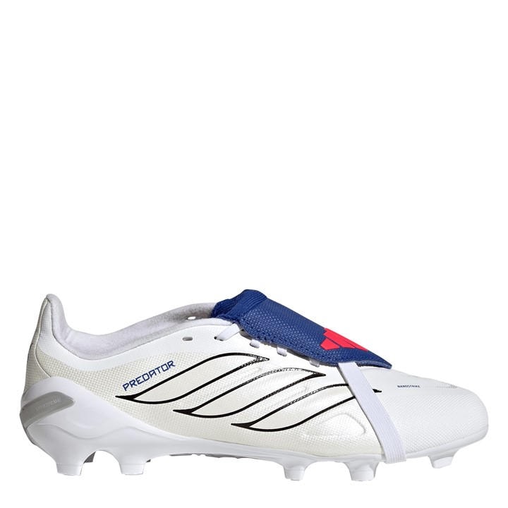 Adidas Boys White Predator Fold-Over Tongue League Firm Ground Football Boots  in Size 5, Sports Direct