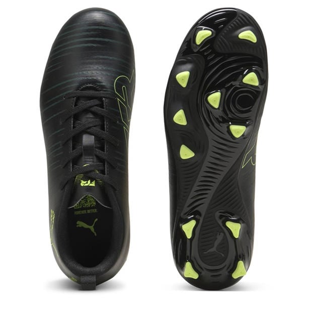 Blk-FL-GrnTrrn - Puma - Unisex Kids' Future 8 Play Firm Ground Football Boots