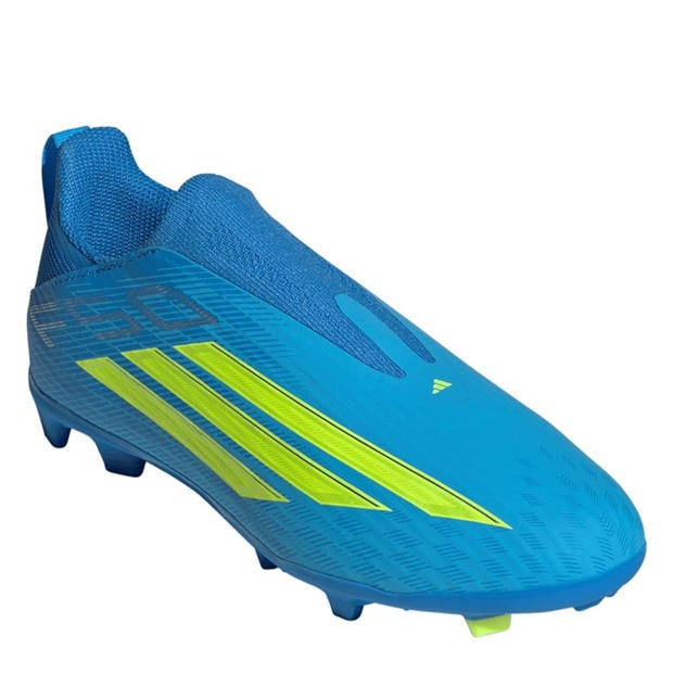 Blue/Yellow - adidas - F50 League Laceless Juniors Firm Ground Football Boots