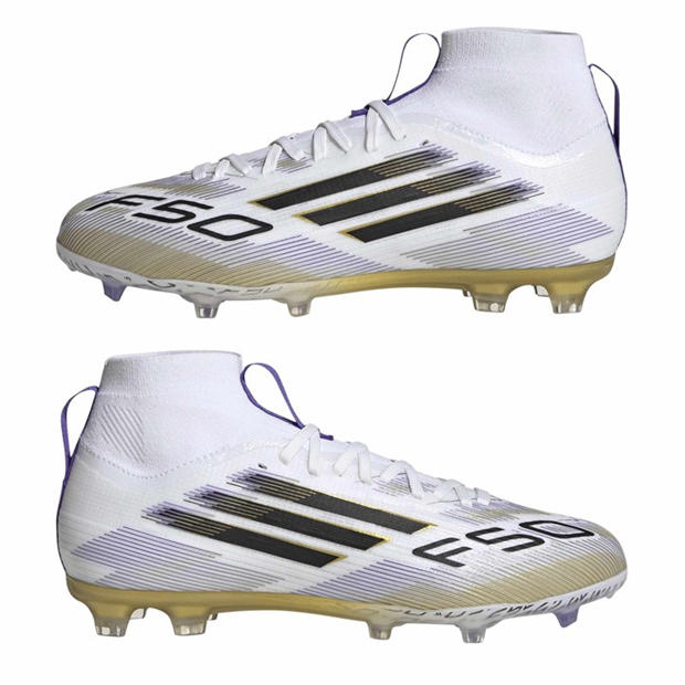 Ftwr White/Core - adidas - Kids' F50 Elite Mid Firm Ground Football Boot