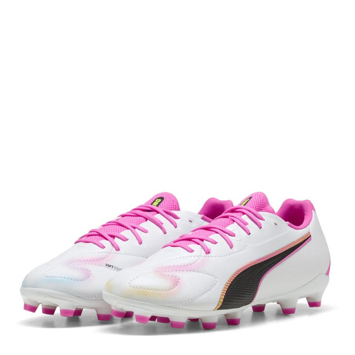 Puma Boys Pink Kids King Match Firm Ground Football Boots in Size 5.5, Sports Direct