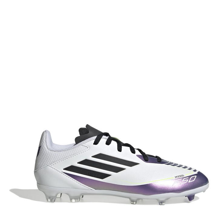 Adidas Boys White F50 League  Firm Ground Football Boots in Size 5.5, Sports Direct