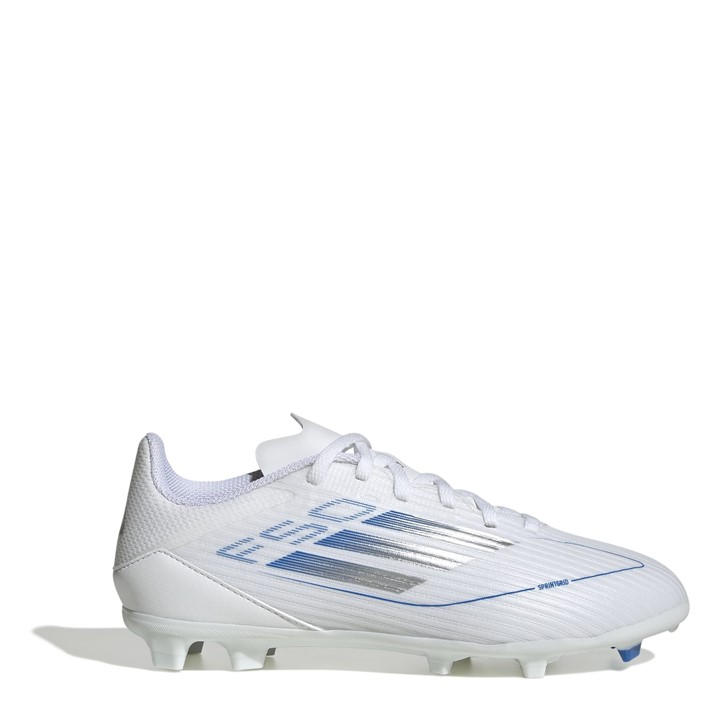 Adidas Boys White F50 League Junior Firm Ground Football Boots Size 4