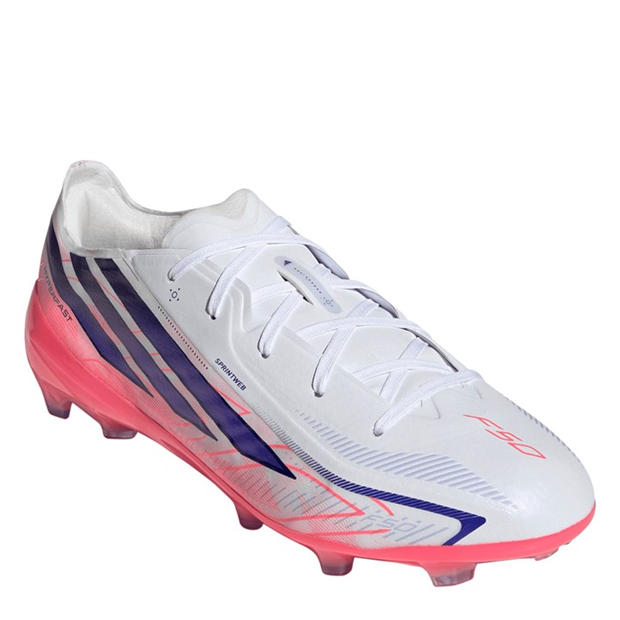 White/Coral - adidas - F50 HYPERFAST ELITE Firm Ground Football Boots Juniors