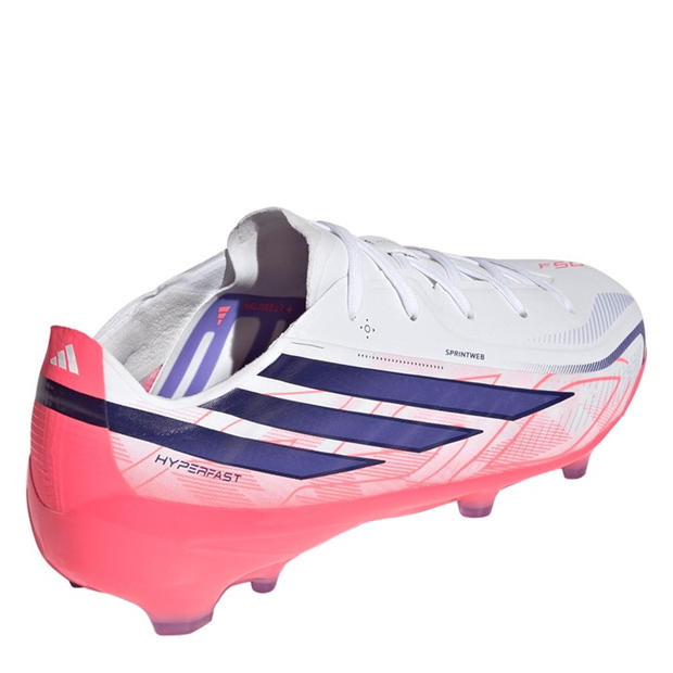 White/Coral - adidas - F50 HYPERFAST ELITE Firm Ground Football Boots Juniors