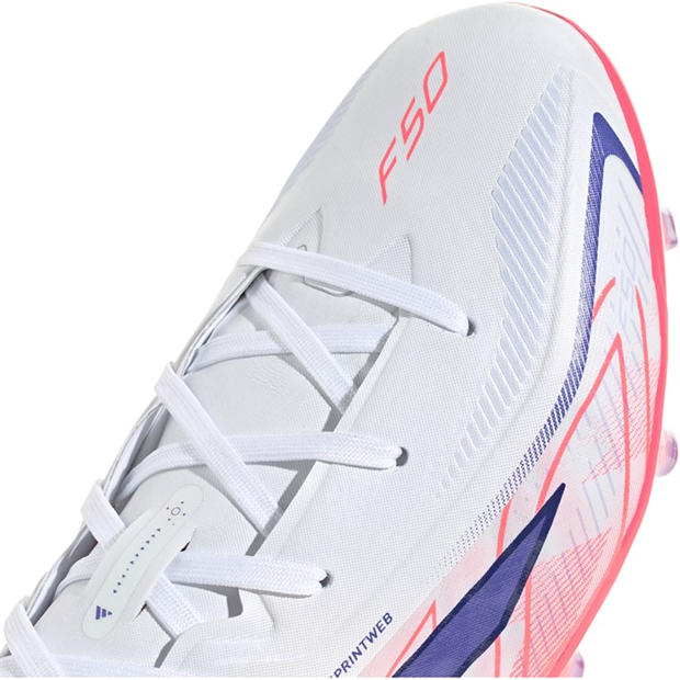 White/Coral - adidas - F50 HYPERFAST ELITE Firm Ground Football Boots Juniors