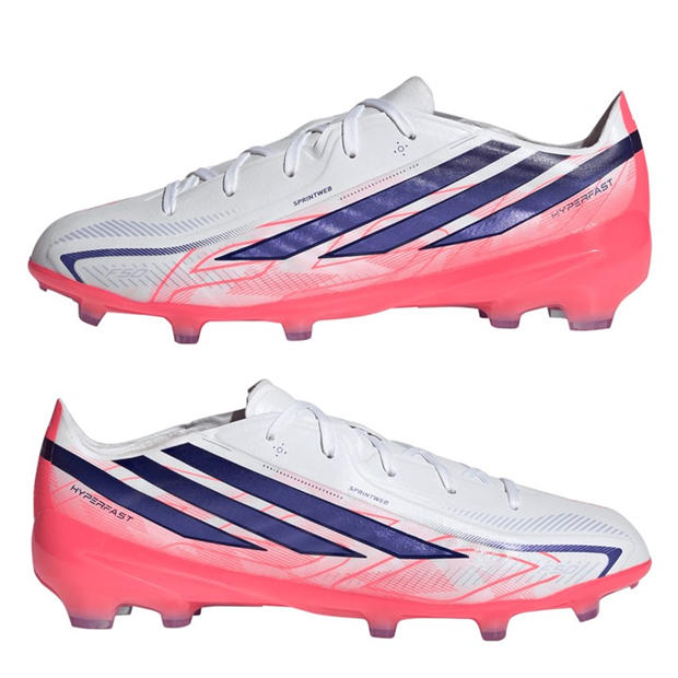 White/Coral - adidas - F50 HYPERFAST ELITE Firm Ground Football Boots Juniors