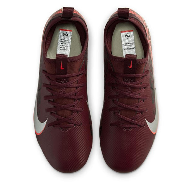 Burgundy/Print - Nike - Zoom Mercurial Vapor 16 Juniors Firm Ground Football Boots