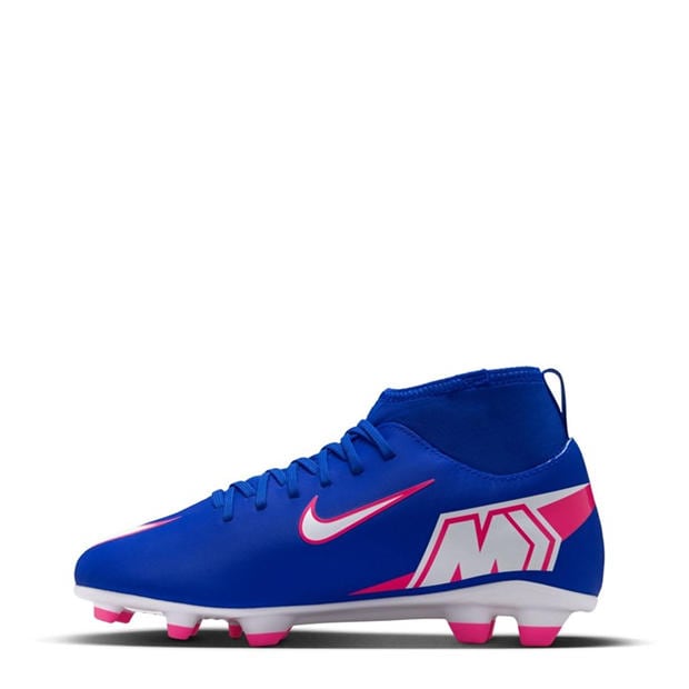 Blue/Wht/Pink - Nike - Mercurial Superfly 10 Junior Firm Ground Football Boots