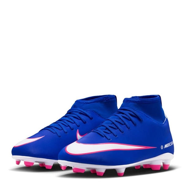 Blue/Wht/Pink - Nike - Mercurial Superfly 10 Junior Firm Ground Football Boots