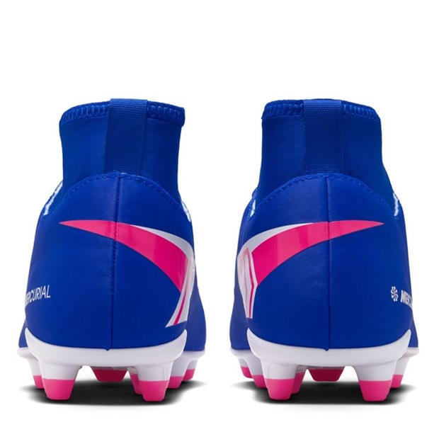 Blue/Wht/Pink - Nike - Mercurial Superfly 10 Junior Firm Ground Football Boots