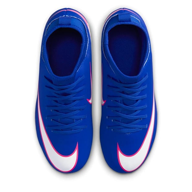 Blue/Wht/Pink - Nike - Mercurial Superfly 10 Junior Firm Ground Football Boots