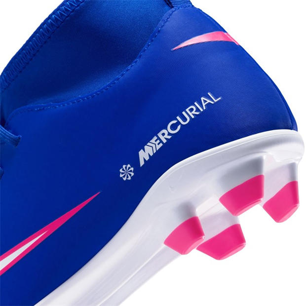 Blue/Wht/Pink - Nike - Mercurial Superfly 10 Junior Firm Ground Football Boots