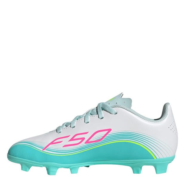 Wht/Pink/Blue - adidas - F50 Club Juniors Firm Ground Football Boots