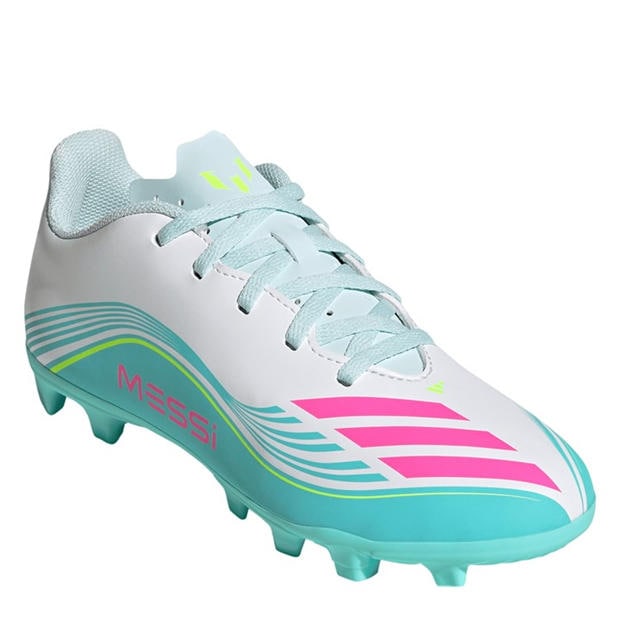 Wht/Pink/Blue - adidas - F50 Club Juniors Firm Ground Football Boots