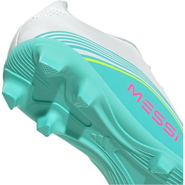 Wht/Pink/Blue - adidas - F50 Club Juniors Firm Ground Football Boots