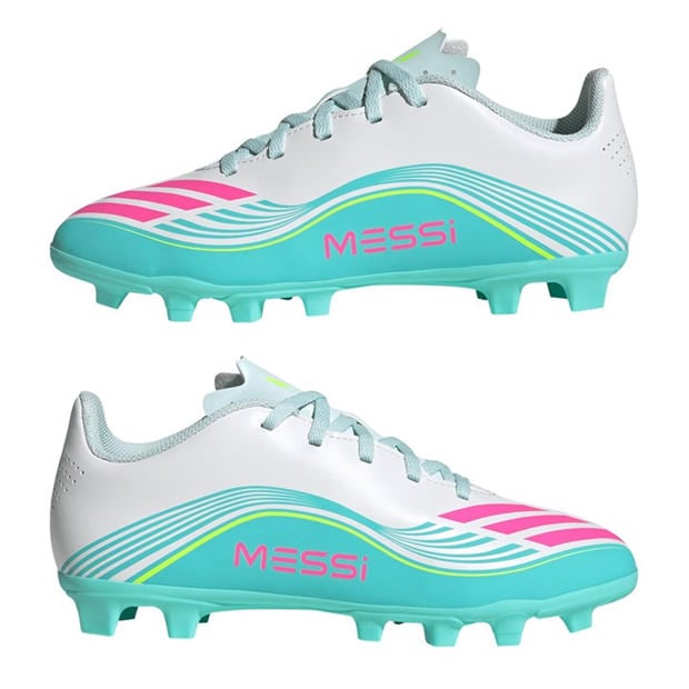 Wht/Pink/Blue - adidas - F50 Club Juniors Firm Ground Football Boots