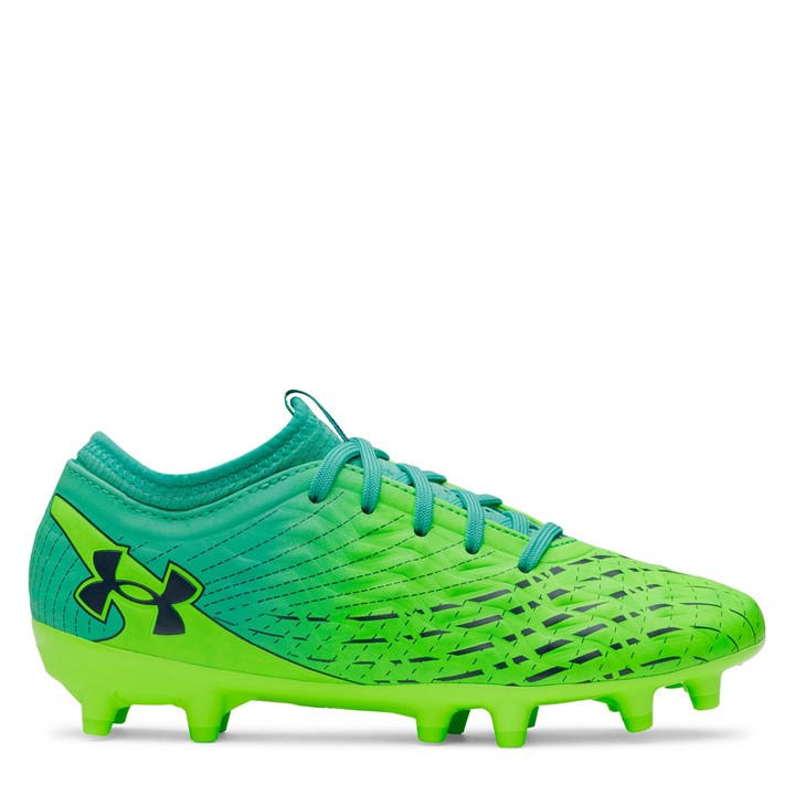 Under Armour Boys Green Kids Magnetico .3 Firm Ground Football Boots in Size 5, Sports Direct