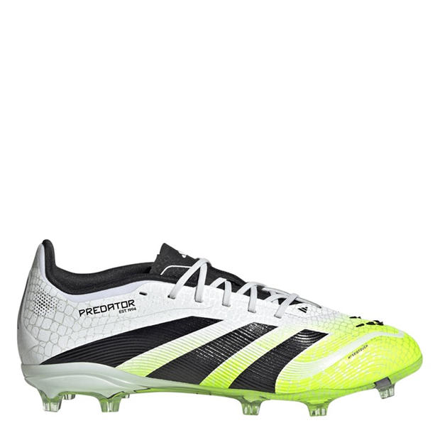 White/Blk/Lemon - adidas - Predator Elite Junior Firm Ground Football Boots