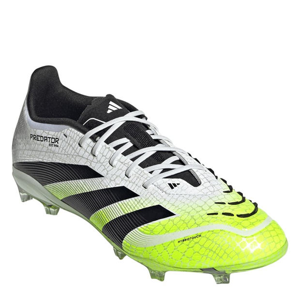 White/Blk/Lemon - adidas - Predator Elite Junior Firm Ground Football Boots