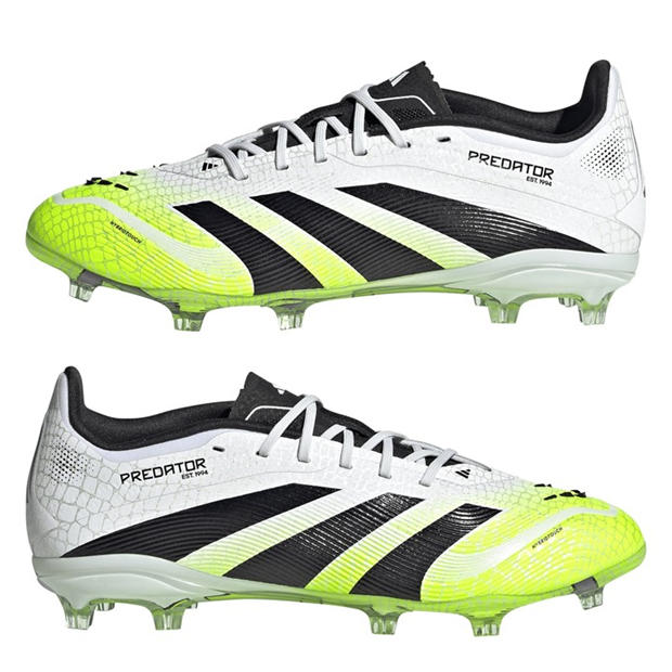 White/Blk/Lemon - adidas - Predator Elite Junior Firm Ground Football Boots