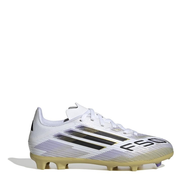 Adidas Boys White F50 League  Firm Ground Football Boots in Size 3, Sports Direct