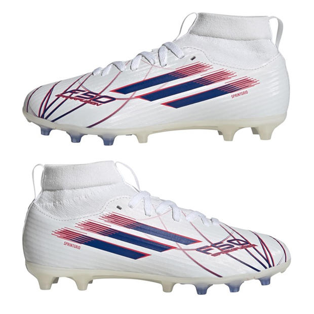 White/Blue/Red - adidas - F50 League Juniors Firm Ground Football Boots
