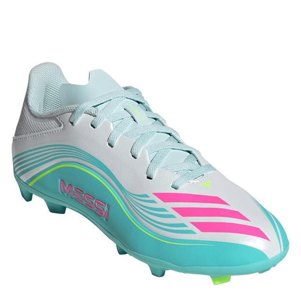Wht/Pink/Blue - adidas - F50 League Juniors Firm Ground Football Boots